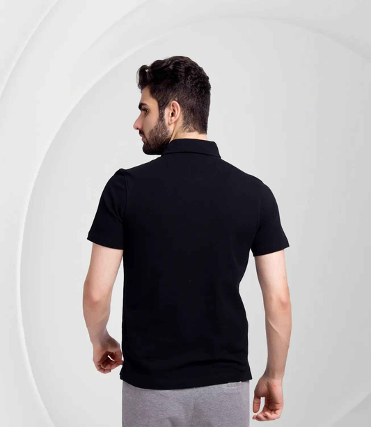 Cotton Piqué Polo - Black
