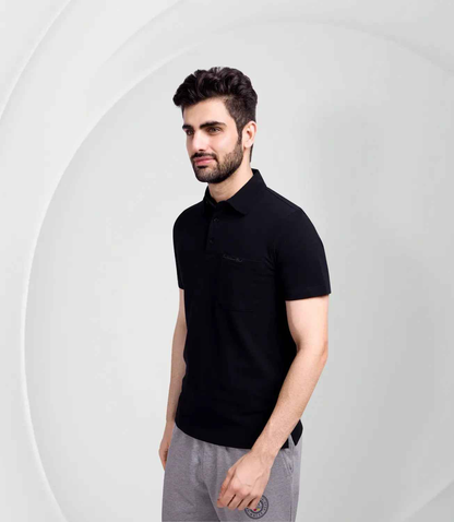 Affoverse | Cotton Piqué Polo - Black