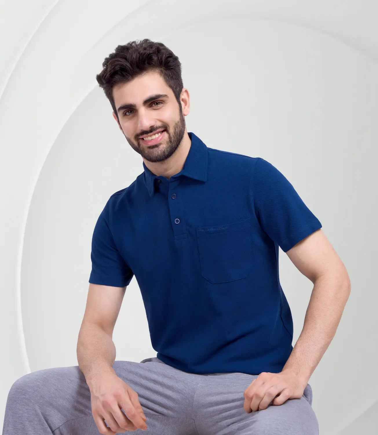 Affoverse | Cotton Piqué Polo - Navy