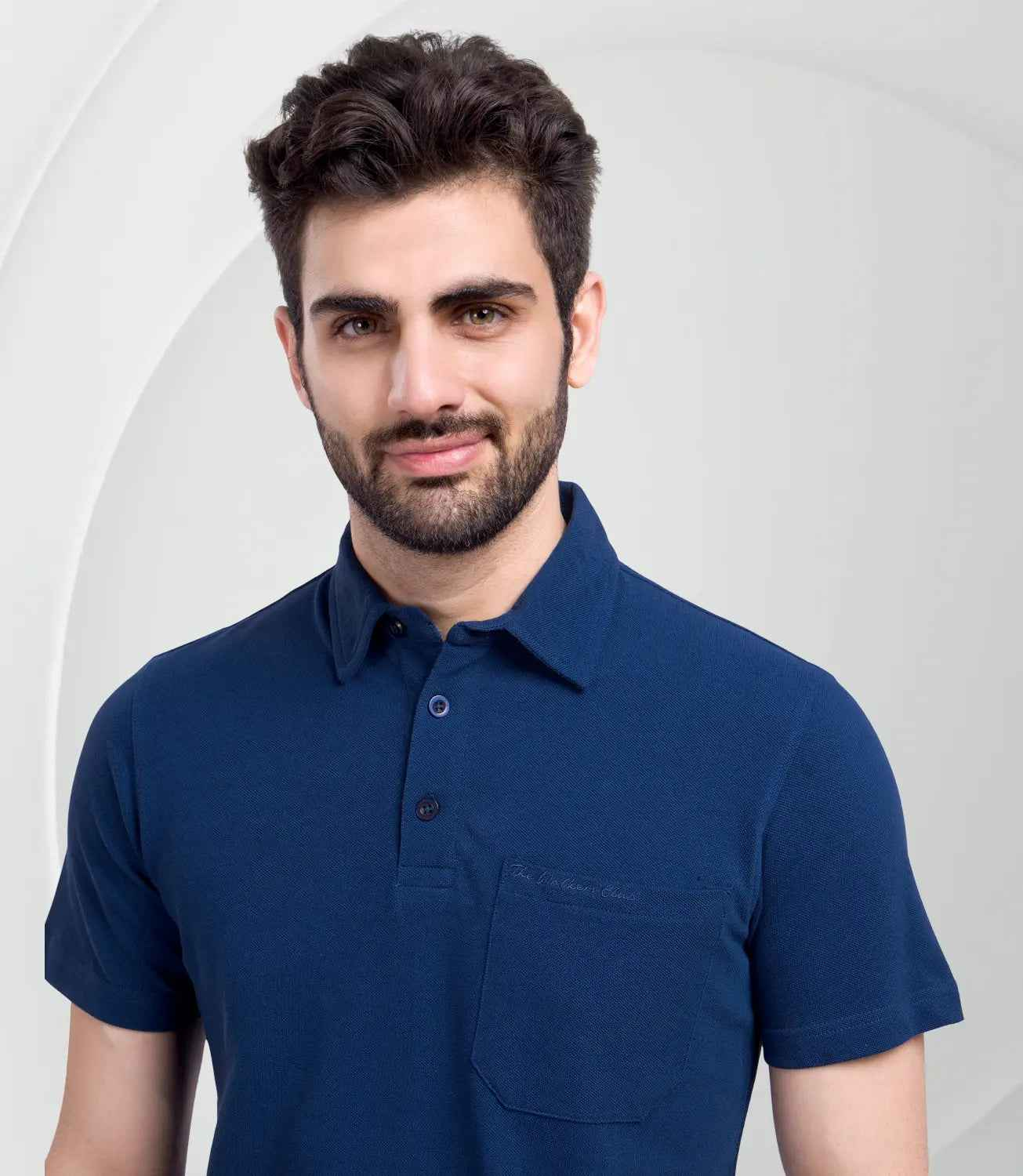 Cotton Piqué Polo - Navy