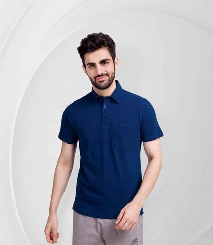 Affoverse | Cotton Piqué Polo - Navy
