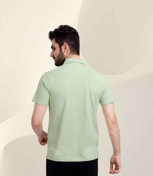 Cotton Piqué Polo - Sage Green