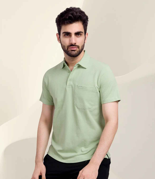 Cotton Piqué Polo - Sage Green