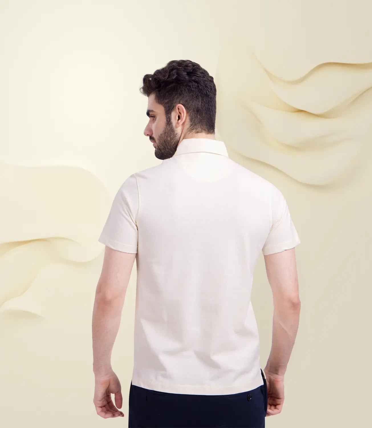 Cotton Piqué Polo - Cream