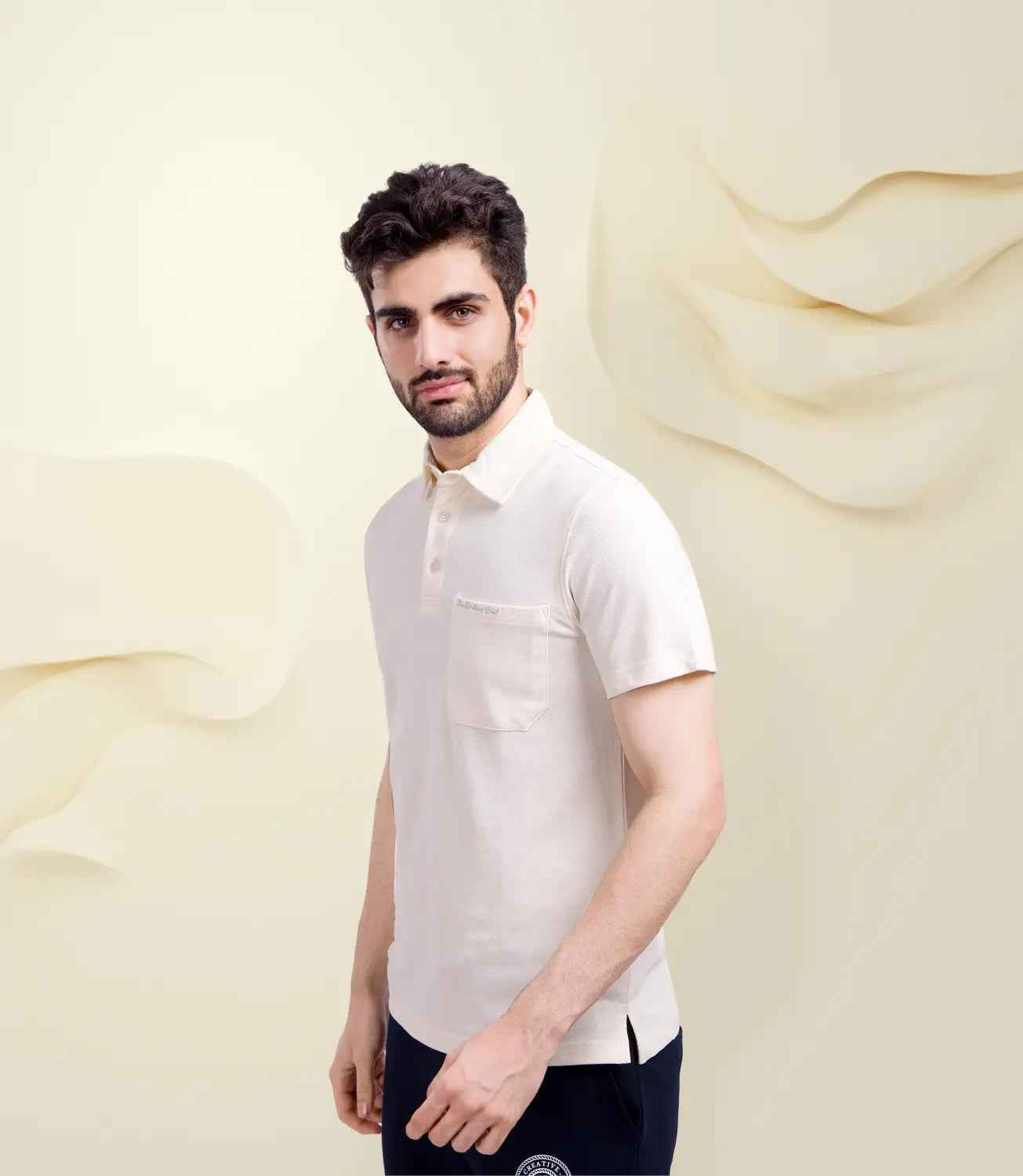 Cotton Piqué Polo - Cream