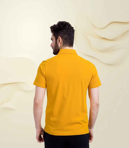 Cotton Piqué Polo - Mustard Yellow