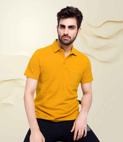 Cotton Piqué Polo - Mustard Yellow