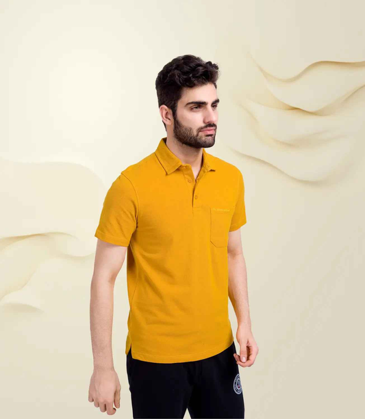 Cotton Piqué Polo - Mustard Yellow